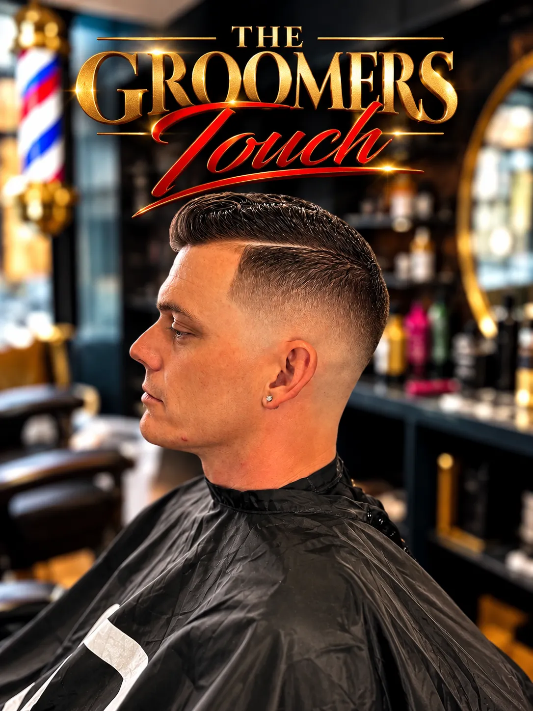 Side-part skin fade with a hard part